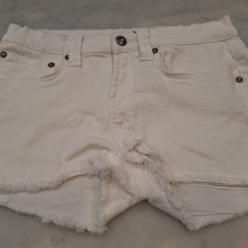 Venus‎ Denim Shorts Women Size 4 White Frayed Hem Cut Off Summer Casual Jean